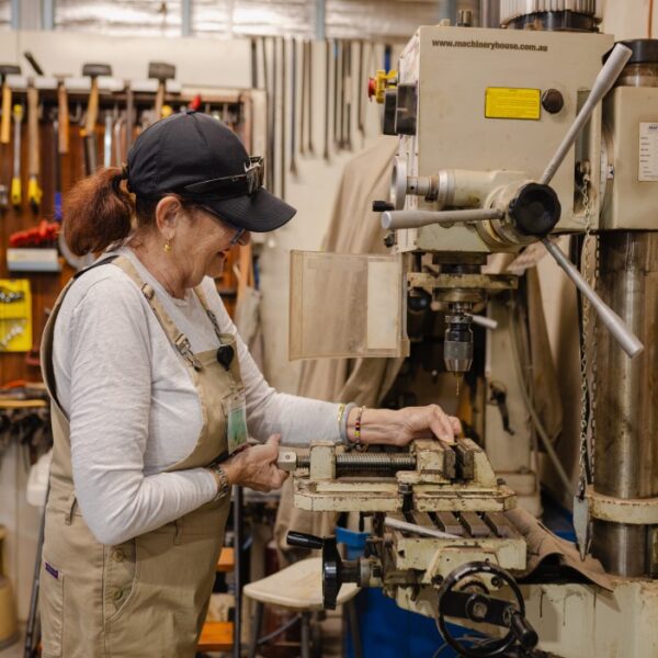 working in metal shop